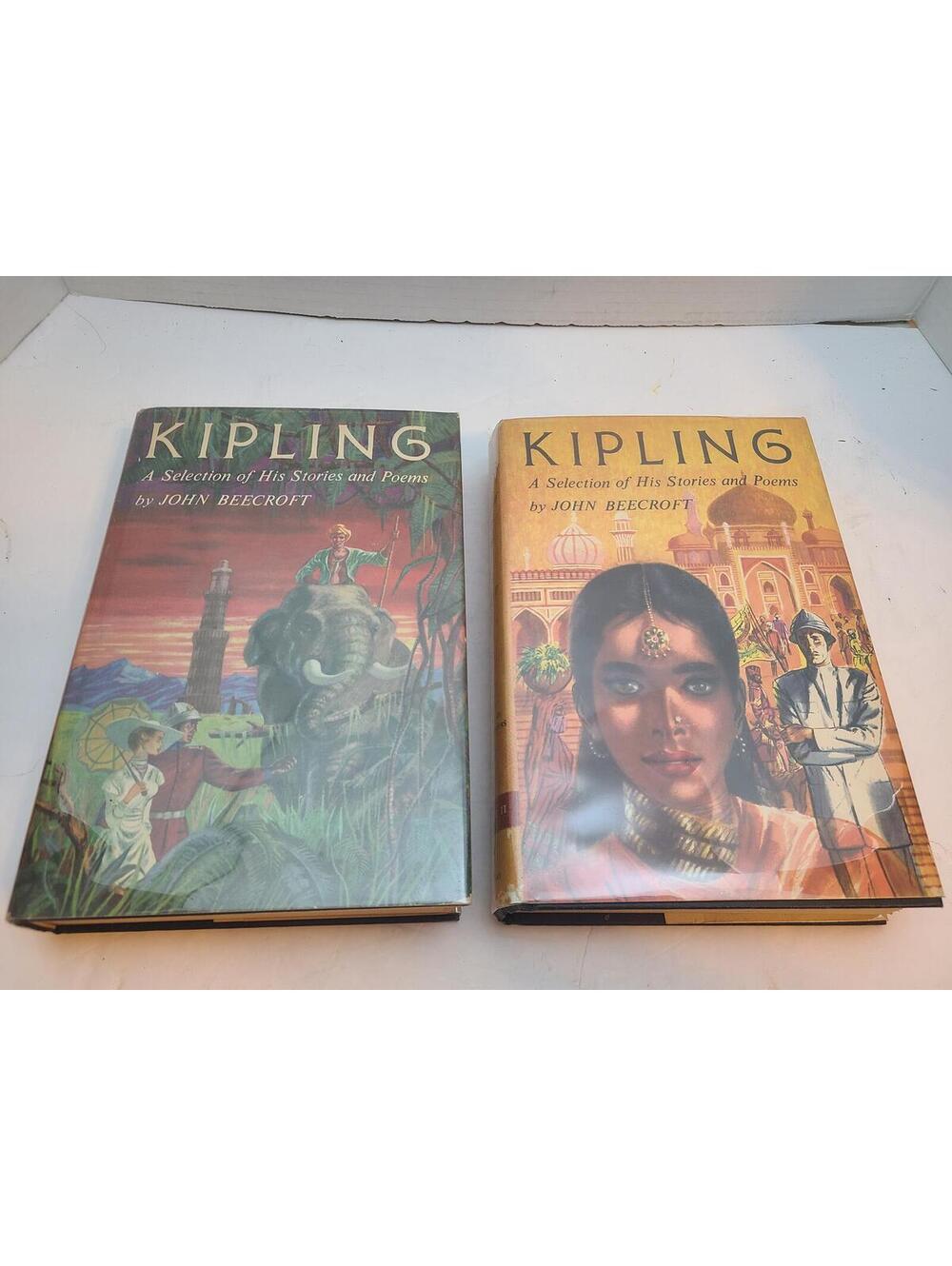 1956 Doubleday 2 Volume Set Kipling: A Selection of His Stories & Poems Antique